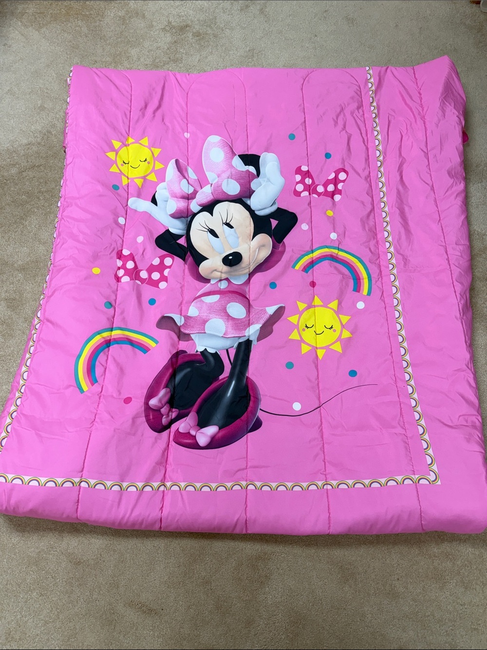 Disney Minnie Mouse Pink and Yellow Kids Comforter